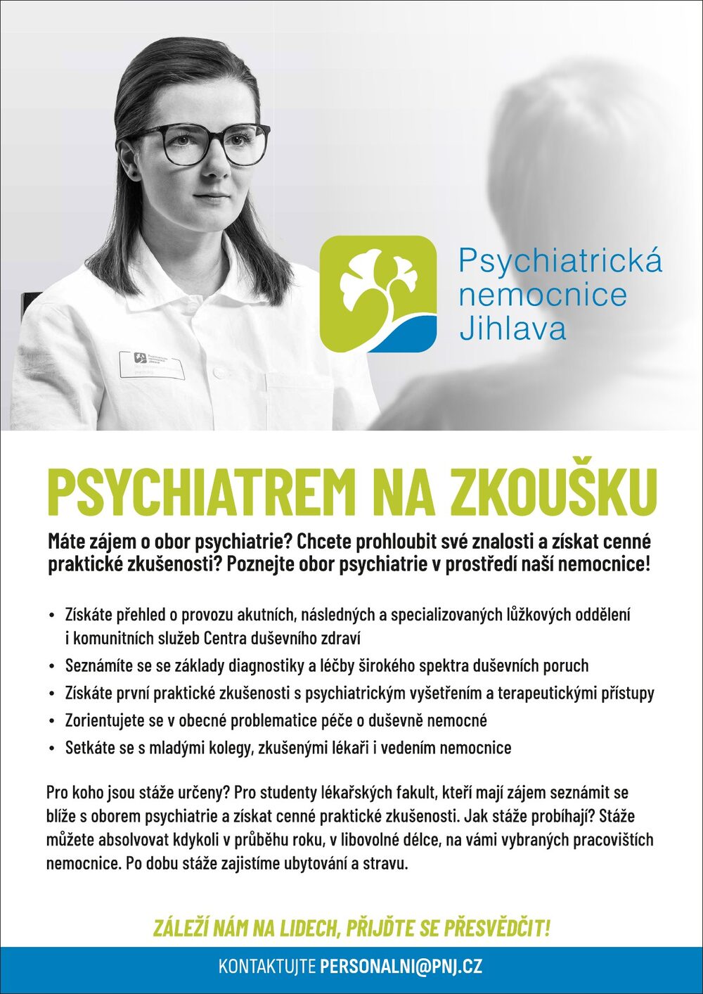 Leták: Psychiatrem na zkoušku